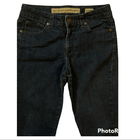 Nine West Women Blue Vintage America Classic Rise Boyfriend Capri Jean size 6/27 - Picture 3 of 11